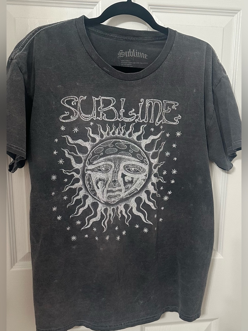 Sublime Black Graphic Short Sleeve Tee. Acid Wash! 🎶🖤🎶